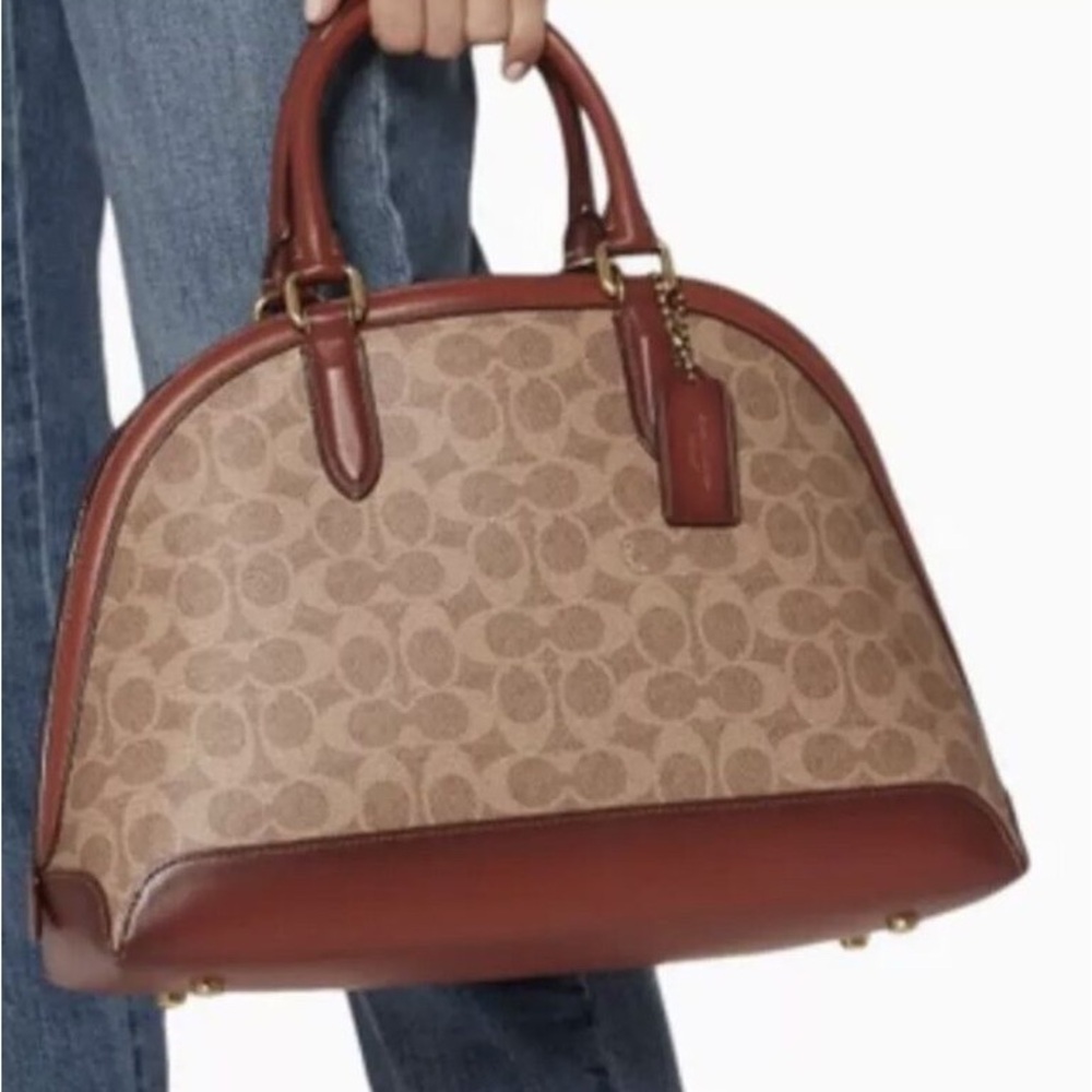 COACH QUINN SATCHEL SIGNATURE CANVAS EUC